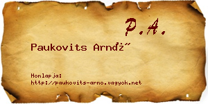 Paukovits Arnó névjegykártya